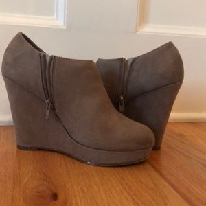 Suede Tan Heel Booties